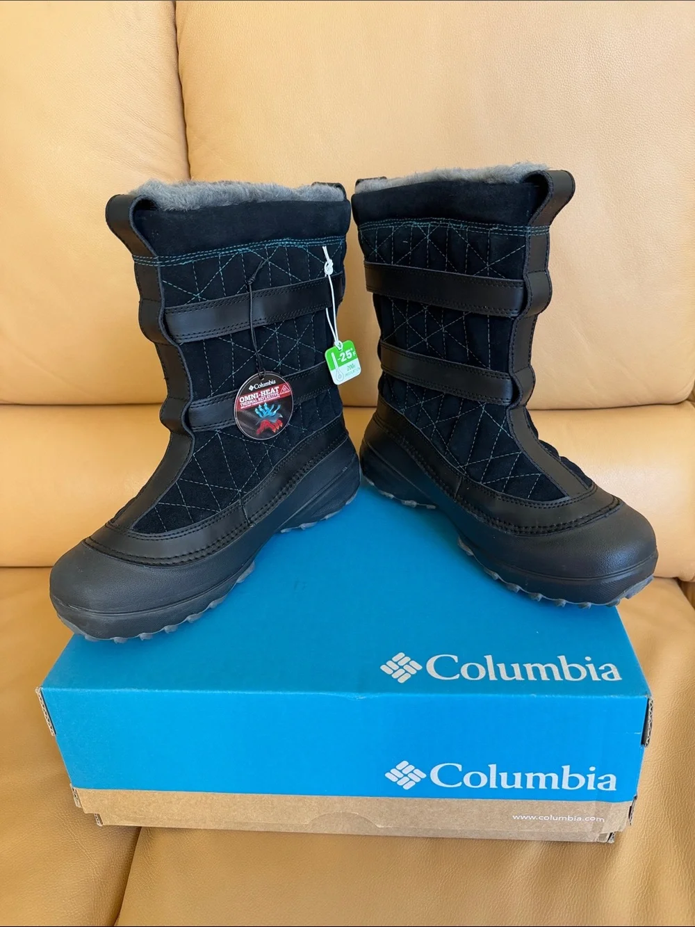 Columbia Women’s Black Quilted Waterproof Thermal Winter Snow Boots 8/9